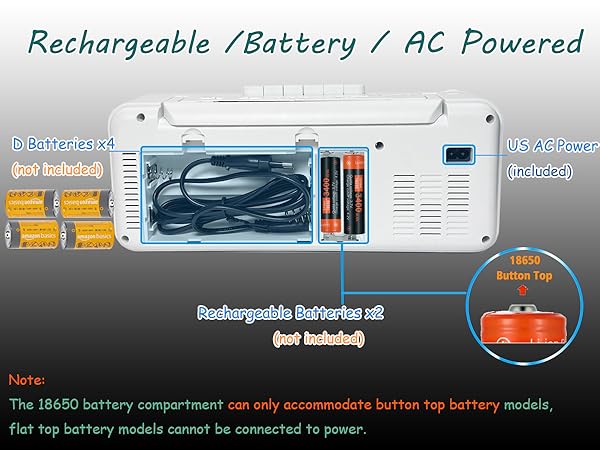 Portable cassette tape player for home or outdoor