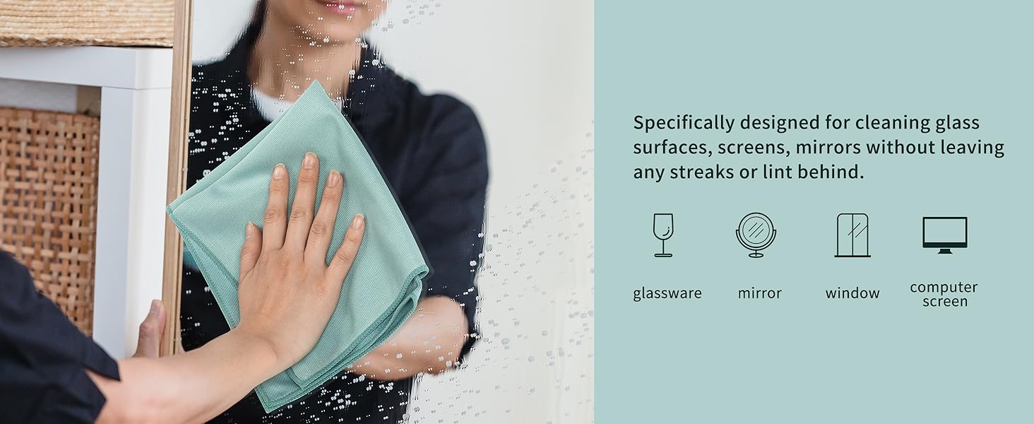 MR.SIGA Ultra Fine Microfiber Cloths for Glass