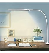 LED Desk Lamp with Clamp,Flexible Gooseneck Clamp Lamp,Dimmable,Touch Control 3 Color Modes,Eye-C...