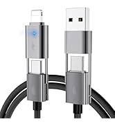 2Pack 4 in 1 USB C Cable, USB C to C Cable Fast Charging PD 65W 27W Multi Charger Cord with Type ...