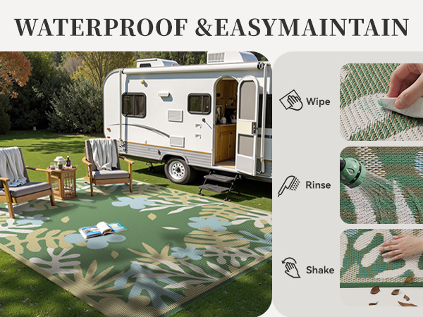 Outdoor Camping Rug Waterproof RV Outdoor Rugs for Camping