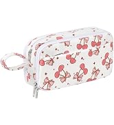 Corduroy Pencil Case, Large Capacity Pencil Pouch with 4 Compartments, Cute Soft Aesthetic Statio...