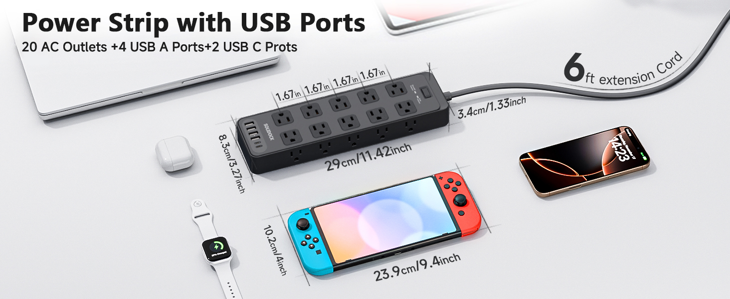 Power Strip With USB Ports