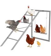 Chicken Roosting Bars with Ladder Chicken Perch Swing Roosting Bars for Chickens in Coop Playgrou...