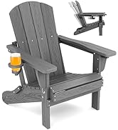 SERWALL Adjustable Folding Adirondack Chair Gray