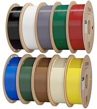 eSUN 10KG Bulk PLA+ Filament 1.75mm, Classic 10 Colors Bundle, 10 Spool Pack (1KG/Spool) Pro-Grade H...