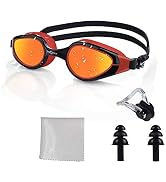 PHELRENA Swim Goggles, Anti Fog,No Leaking,UV Protection,Shatter-Proof, Clear Wide Vision Triathl...