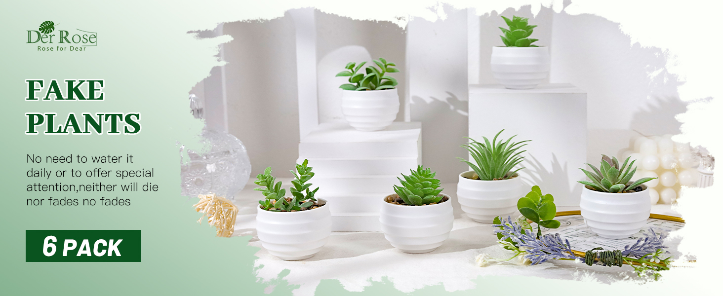 Succulents Plants Artificial in Pots Fake Plants Bedroom Aesthetic Living Room Office Bathroom Decor