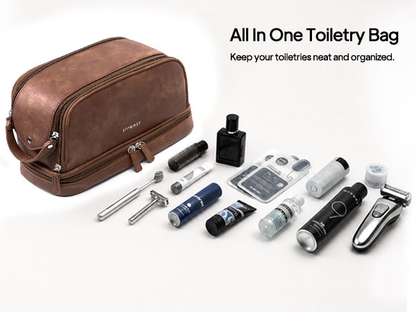 Leather toiletry bag