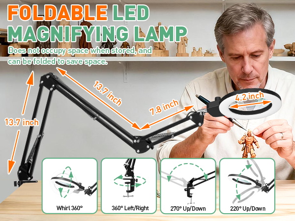 magnifying glass with light for crafts hobby magnifying glass with light Folding saves space