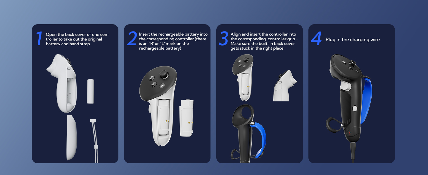 ZYBER Rechargeable Controller Grips for Meta Quest 3S/3 Accessories