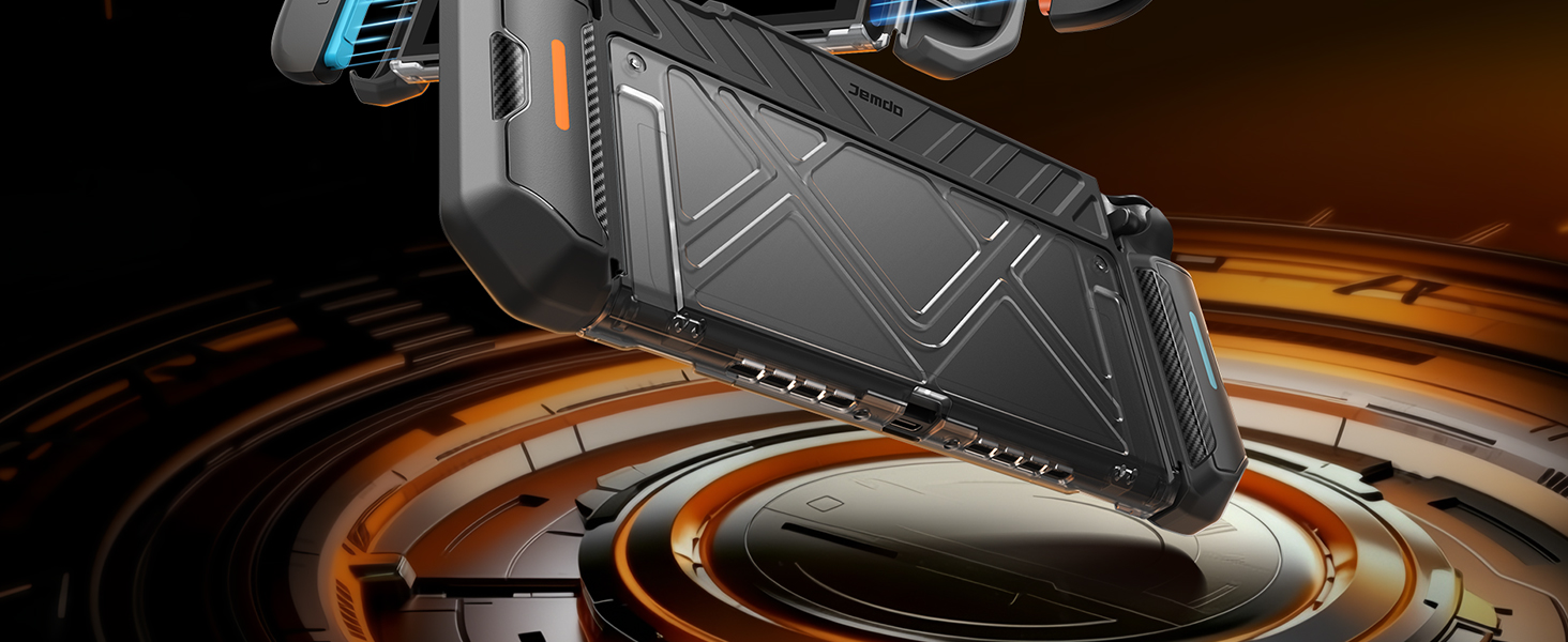JEMDO Switch 2 Dockable Protective Case, Military-Grade Slim Cover with Shockproof Hard PC Shell