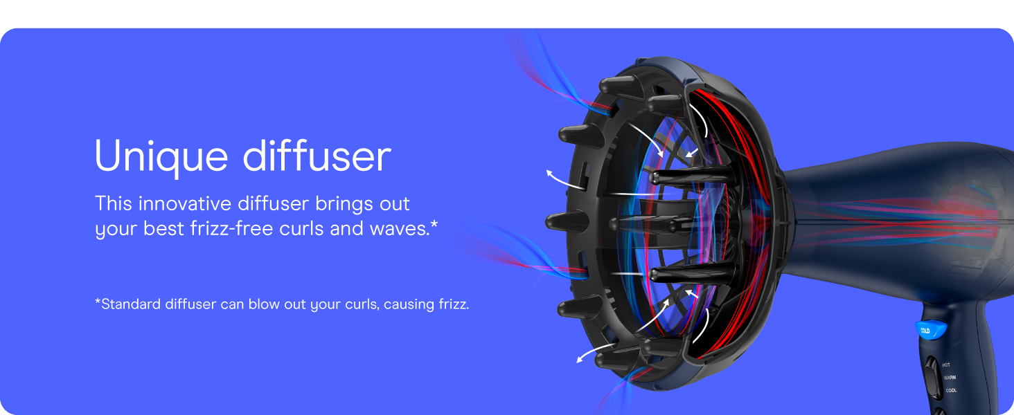 Conair 3 in 1 ionic tourmaline ceramic dryer with comb bristle brush and thermal comb less frizz