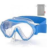 Aegend Kids Swim Goggles Snorkel Diving Goggles with Nose Cover for Kids 3-15, Knitted Fabric Str...