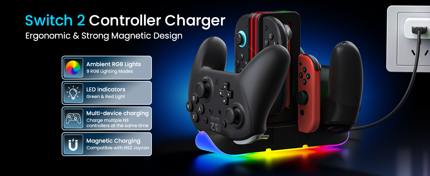 WUXIDIXI Switch 2 Controller Charger Dock