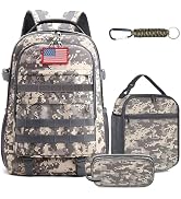 School Backpack for Boys - Camouflage Boys Backpack for Kids Teens Elementary Middle School - 4pc...