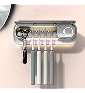 Smart Toothbrush Holder, Toothbrush Holders with Cleaning &amp; Drying, 5 Toothbrush Slots Cleaning C...