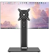 Single Monitor Desk Stand Free-Standing Desk Mount Arm Riser for 13 inch to 32 inch Screen Freest...