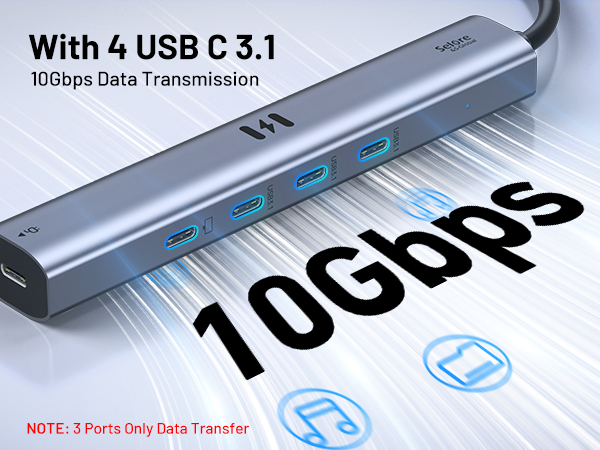 10Gbps USB C Hub with 4K@60Hz Video Display