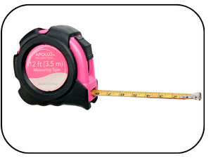 12 foot or 3.5 meter measuring tape in metric and SAE