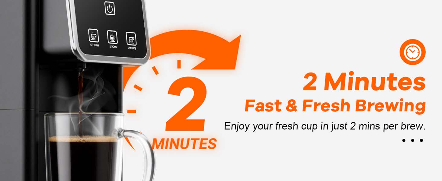 2 Minutes Fast and Fresh Brewing