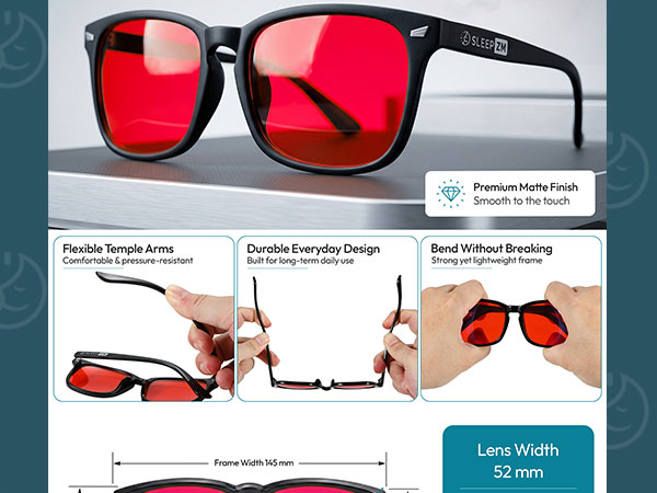 Sleep ZM orange blue light glasses for better sleep after nighttime screen exposure
