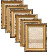 MIEVU 5x7 Picture Frame Gold Bulk - Pack of 6 Vintage Picture Frames And Tabletop Display, Ornate...
