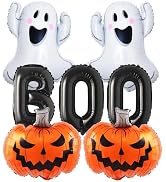 BOO Halloween Foil Balloon Set Ghost Pumpkin Party Decorations | Not Float Halloween Party Decora...