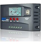 [New Upgraded] 60A Solar Charge Controller, Black MPPT Solar Panel Battery Intelligent Regulator ...