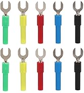 10pcs Fork Spade Wire Connectors PVC Brass Y Type Plug Terminal U Type Banana Plug Adapter for El...