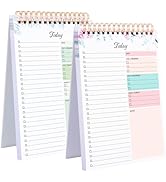 2 Packs To Do List Notepad, 104 Pages To Do List Notebook A5 Undated Daily Planner Notepad with T...