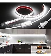 24in Under Cabinet Lighting Strip Plug in with Switch Self-Adhsive Waterproof AC 110V Led Strips ...