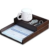 Wooden Desktop File Organizer, 2-Tier Detachable Solid Wood Paper Tray for A4 Paper Documents Let...