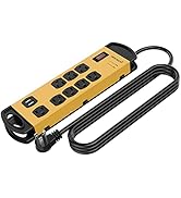 Oviitech 8 Outlets Mountable Heavy Duty Surge Protector Metal Power Strip with 2 USB Charging Por...