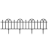 Garden Edging Border- Flower Bed Edging for Landscaping- Victorian Fence, 4 Piece Set of Interloc...