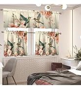 Doojoayie 3 Pieces Bedroom Curtains Sets for Windows Hummingbird Floral 24 Inch Blackout Curtains...