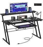 Armocity Music Studio Desk Production Workstation - Recording Studio Desk for Producer with Power...