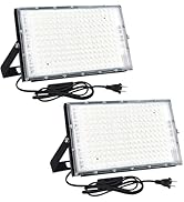 LED Flood Lights Outdoor, 2 Pack 150W 15000LM Bright Exterior Floodlight, IP65 Waterproof LED Wor...