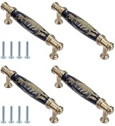MY MIRONEY Ceramic Cabinet Pulls - Chinese Style Decorative Handles - Antique Bronze Drawer Knobs...
