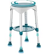Modundry Shower Chair for Inside Shower, Tool-Free Assembly 360° Swivel Shower Stool with Storage...