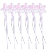 Toddmomy 6Pcs Princess Wand Glitter Fairy Star Wands Dress Up Wands for Girls Princess Costume Co...