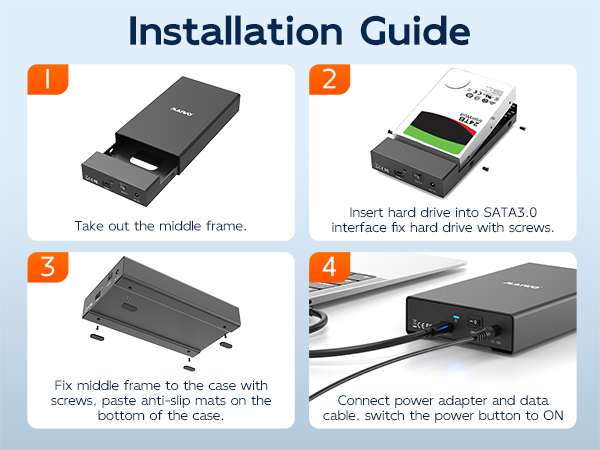 external 2.5 3.5 sata hard drive disk enclosure adapter reader hdd ssd bay dock box das