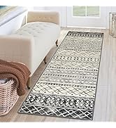 KUTA Boho Runners for Hallways 2x6 Black Navy Blue Moroccan Washable Runner Rug Non-Slip Vintage ...
