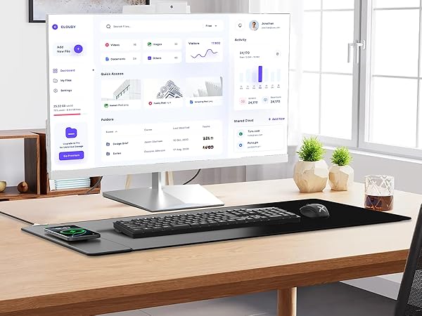 magnetic wireless charging mouse pad