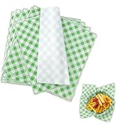 100 PCS Deli Paper Sheets, 12"x12" Wax Paper Sheets for Food, Checkered Sandwich Wrapping Grease ...