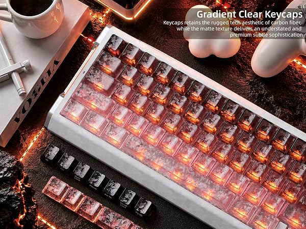 Clear Keycaps, Translucent Keycaps Set Keyboard Caps Cherry Profile,Custom Shine through Keycaps