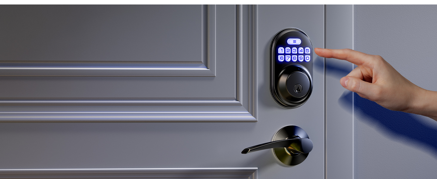 keyless entry door lock with handle 