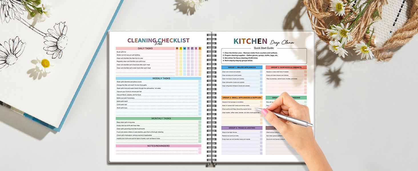adhd cleaning planner adhd planner daily planner chore chart work planner organizer notebook