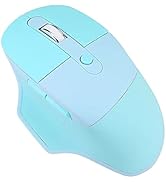 Lomiluskr Ergonomic 2.4G & Bluetooth Dual Mode Wireless Mouse with PU Cover, Soundless Keys, Cand...