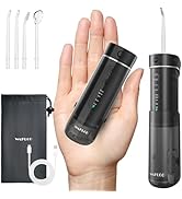 Water Flosser Travel Mini Cordless Portable: 5 Modes Water Dental Floss with Telescopic Water Tan...